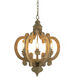 6-Light 6 Light 18 inch Natural Chandelier Ceiling Light