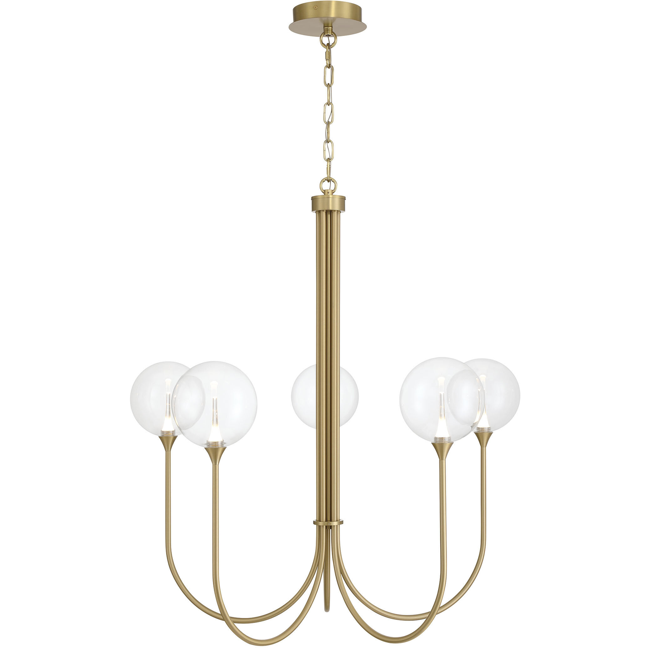 Iissa 5 Light 34 inch Gold Chandelier Ceiling Light in Clear