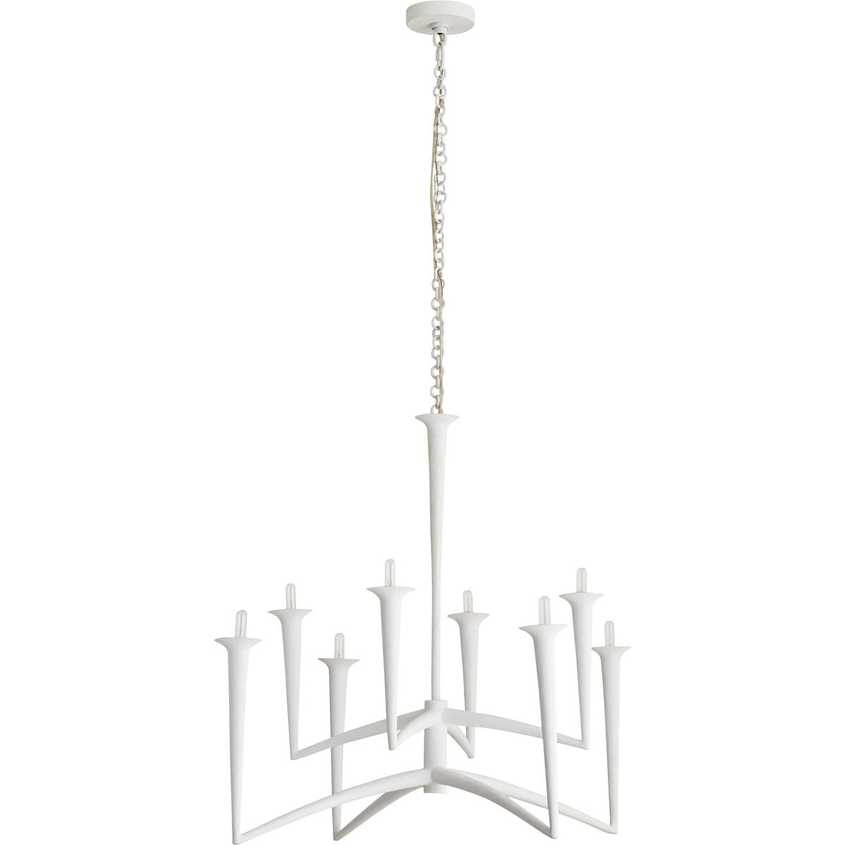 Isma 8 Light 34 inch White Gesso Chandelier Ceiling Light
