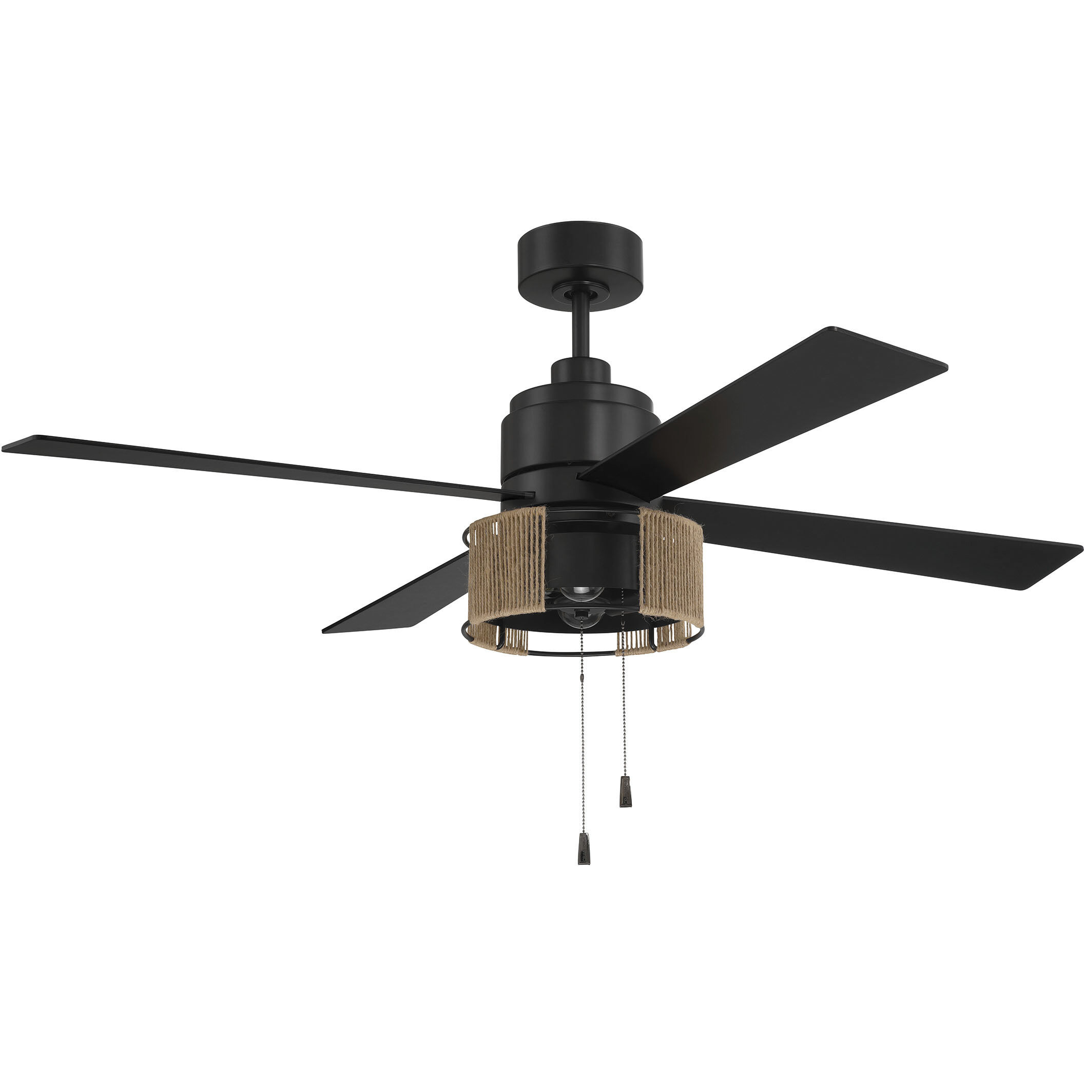 Kensey 52 inch Flat Black with Flat Black/Natural Oak Blades Fan