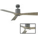 Aviator 54 inch Graphite and Weathered Gray with Weathered Gray Blades Downrod Ceiling Fan in Graphite Weathered Gray, Smart Ceiling Fan