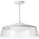 Crawford LED 18 inch Clear with Matte White Pendant Ceiling Light