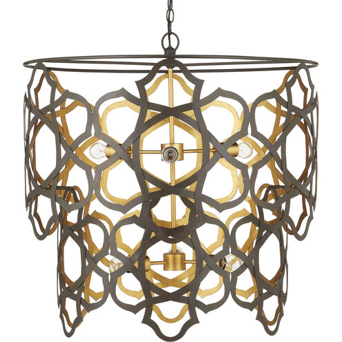 Mauresque 6 Light 32.25 inch Bronze Gold and Contemporary Gold Leaf Chandelier Ceiling Light, Medium