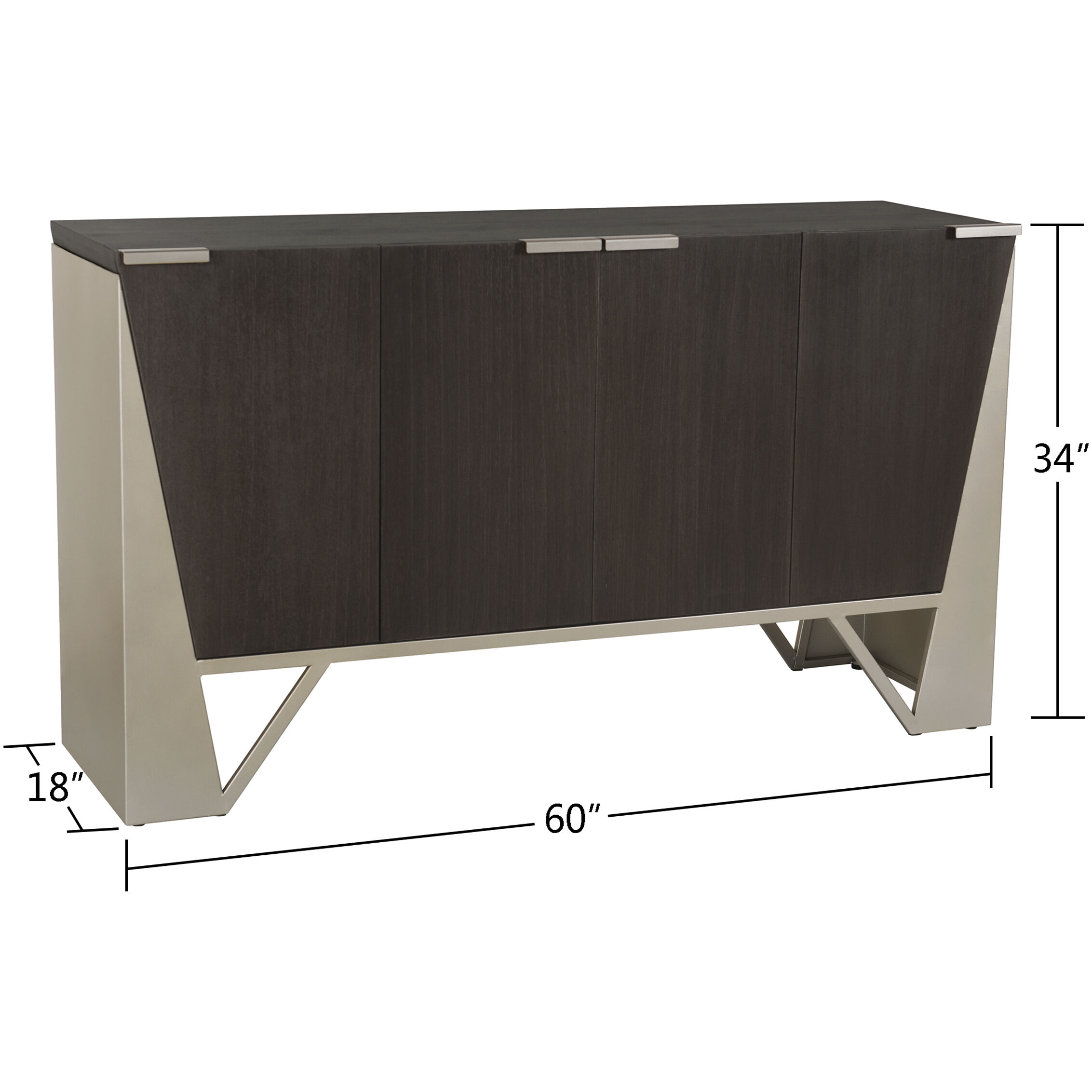 Cameron Gray Brown and Rose Gold Cabinet