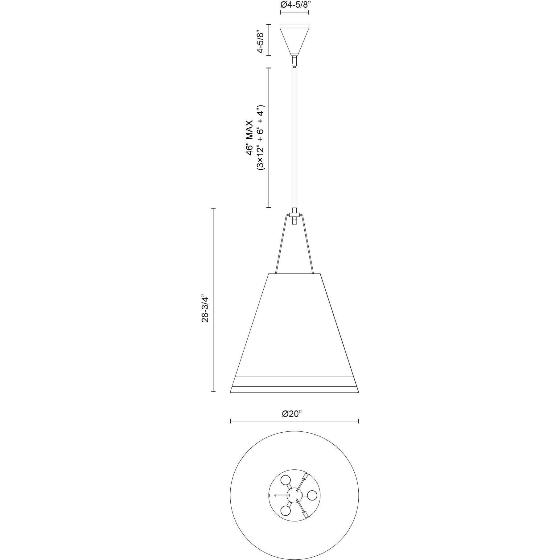 Brickell Pendant Ceiling Light in Matte White and Hazelnut Leather