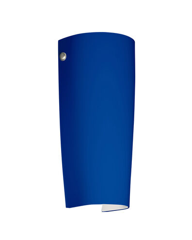 Tomas LED 5 inch Satin Nickel ADA Wall Sconce Wall Light in Cobalt Blue Matte Glass