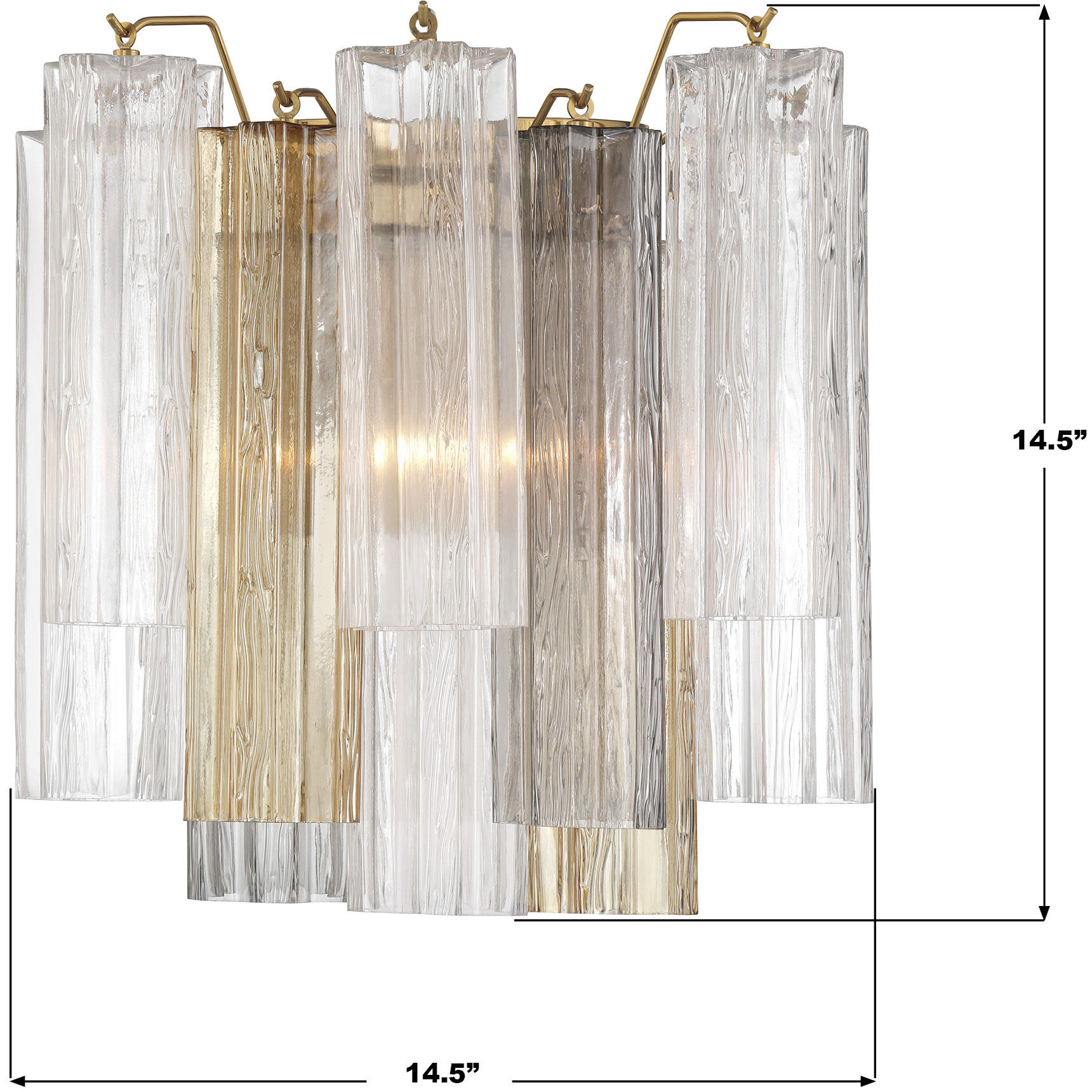 Addis Bath Wall Light in Tronchi Glass Autumn