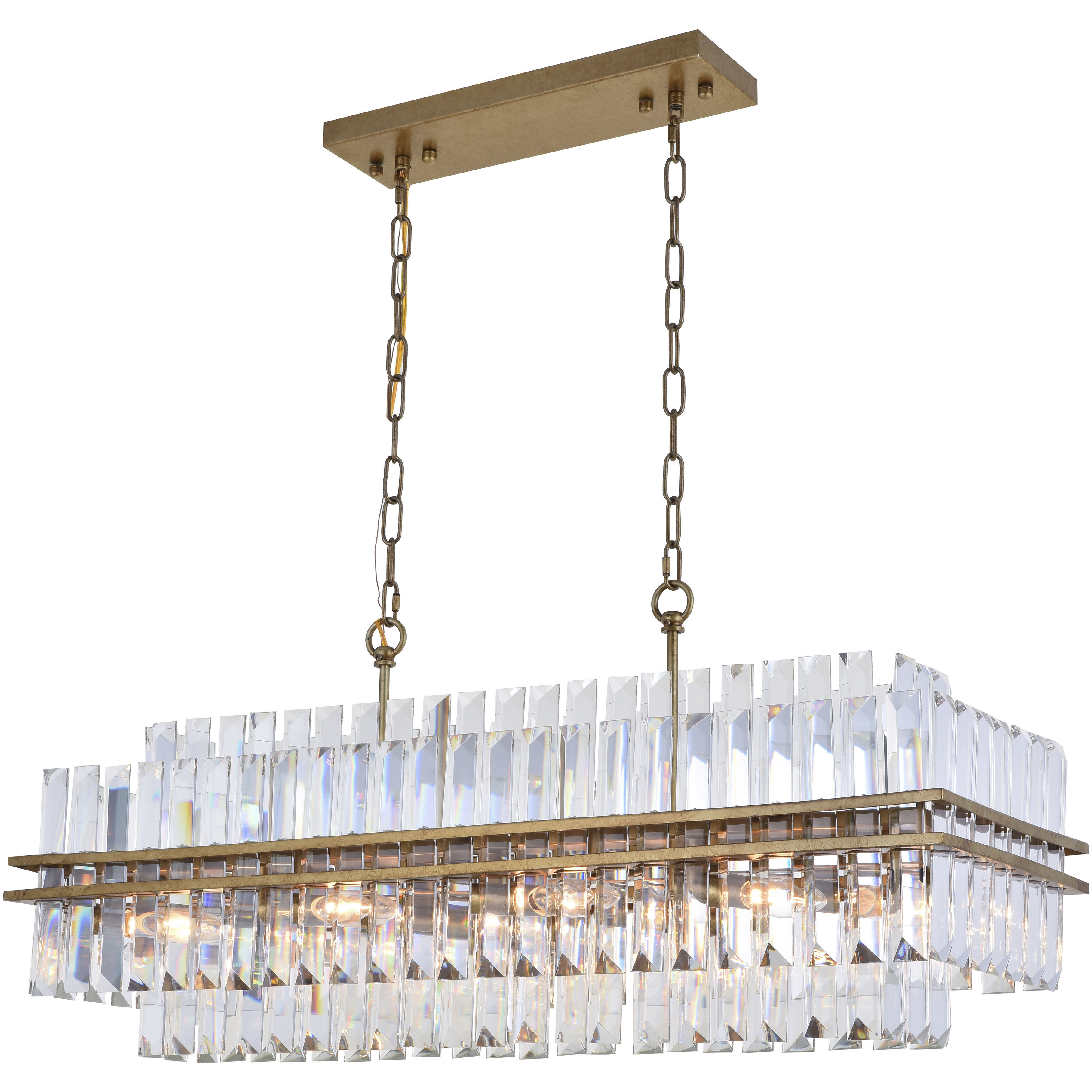 Canada 10 Light 11 inch Antique Gold Chandelier Ceiling Light