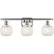 Ballston White Mouchette 3 Light 26 inch Brushed Satin Nickel Bath Vanity Light Wall Light