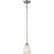 Haven 1 Light 4.75 inch Satin Pewter with White Mini Pendant Ceiling Light
