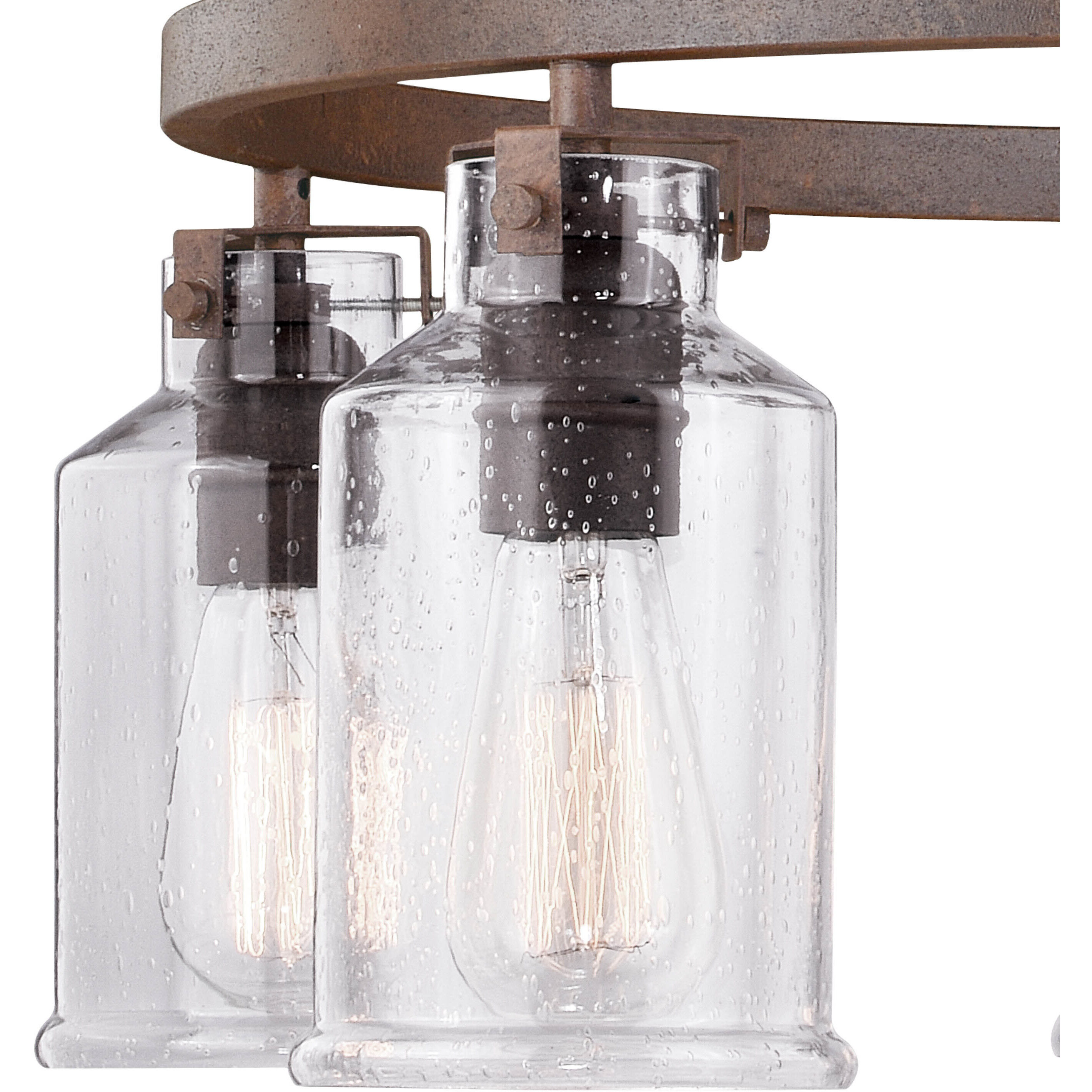 Milone LED 26 inch Textured Rustic Bronze Chandelier Ceiling Light