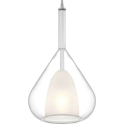 Ray LED 7.75 inch Chrome and Clear and Frosted White Pendant Ceiling Light