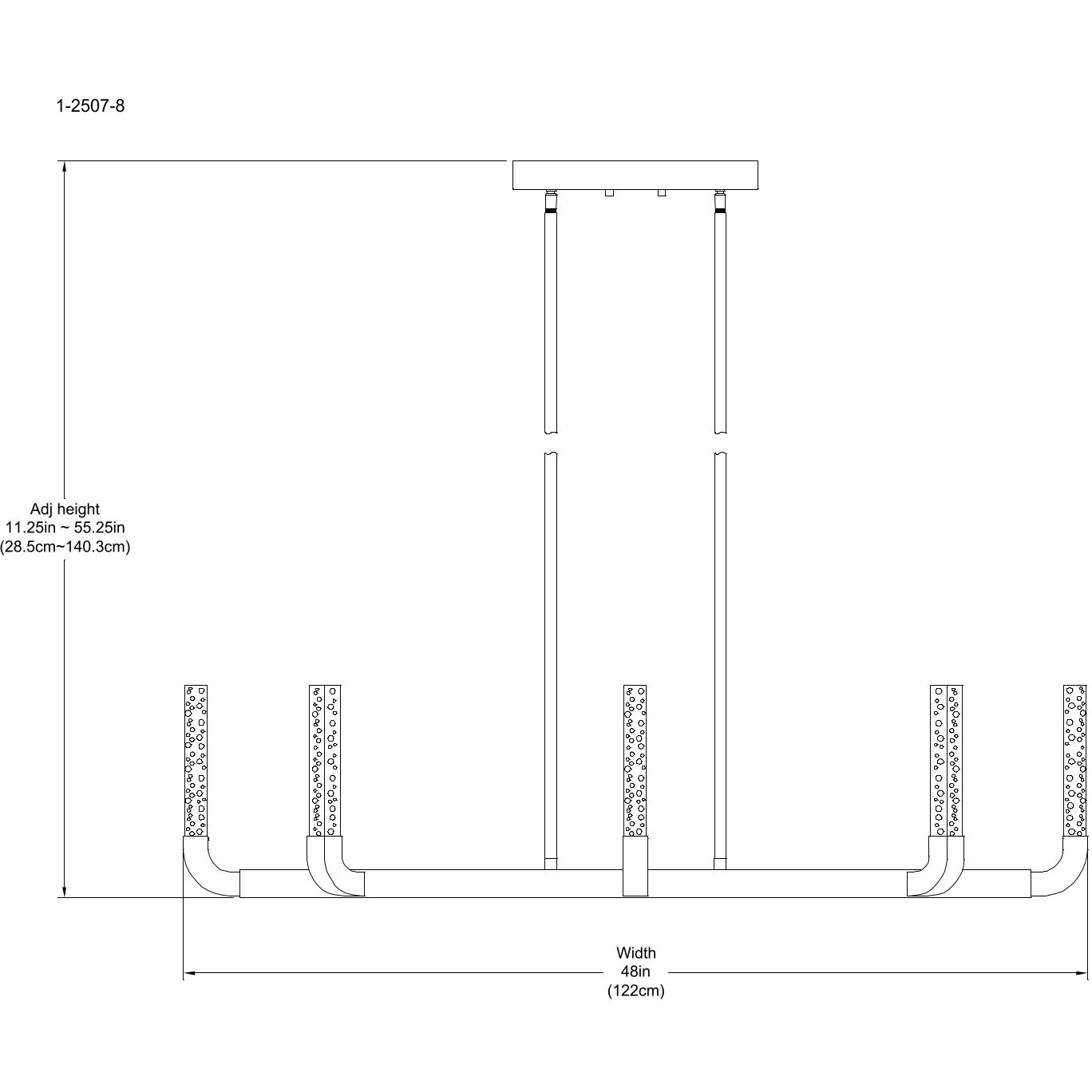 Del Mar LED 48 inch Warm Brass Chandelier Ceiling Light