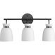 Lexie 3 Light 22 inch Matte Black Bathroom Vanity Light Wall Light