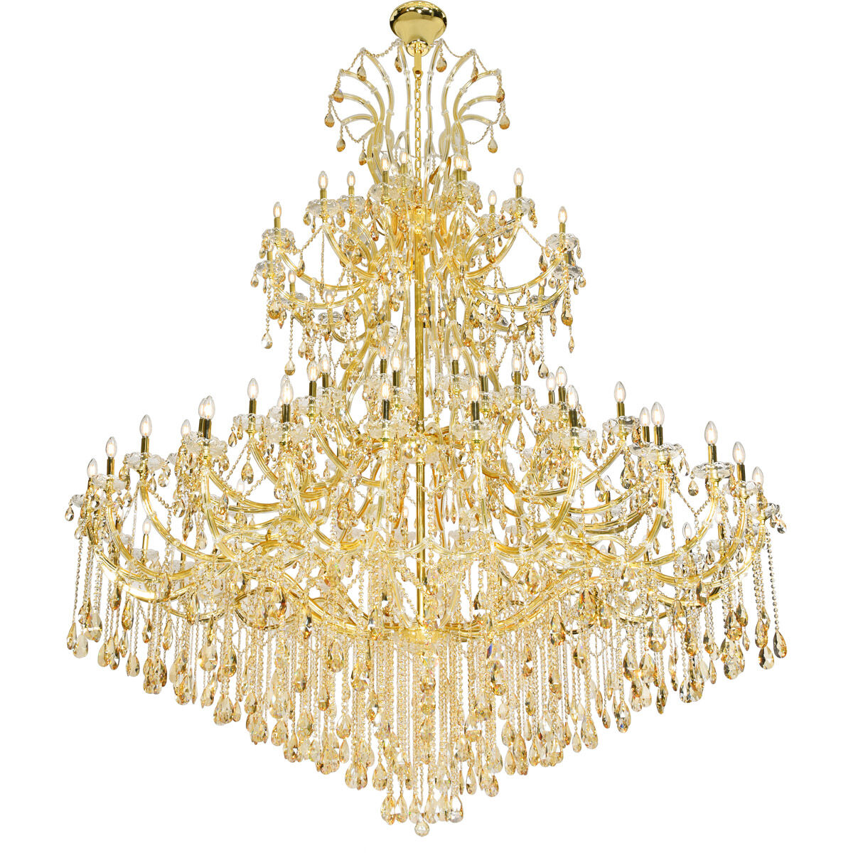 Maria Theresa 84 Light 96 inch Gold Chandelier Ceiling Light in Golden Shadow, Royal Cut 