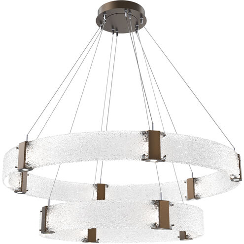 Parallel LED Flat Bronze Chandelier Ceiling Light, Two-Tier Ring
