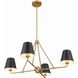 Xavier 4 Light 31.75 inch Vibrant Gold Chandelier Ceiling Light