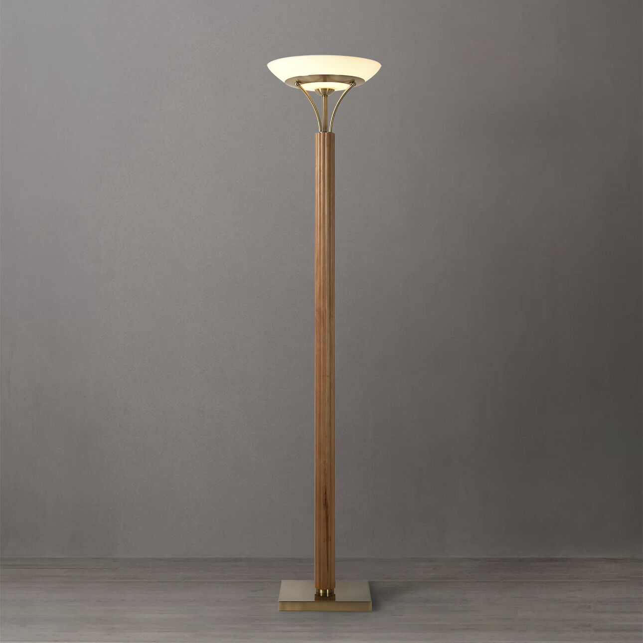 Tambo 72 inch 23.00 watt Natural Ash and Weathered Brass Torchiere Floor Lamp Portable Light