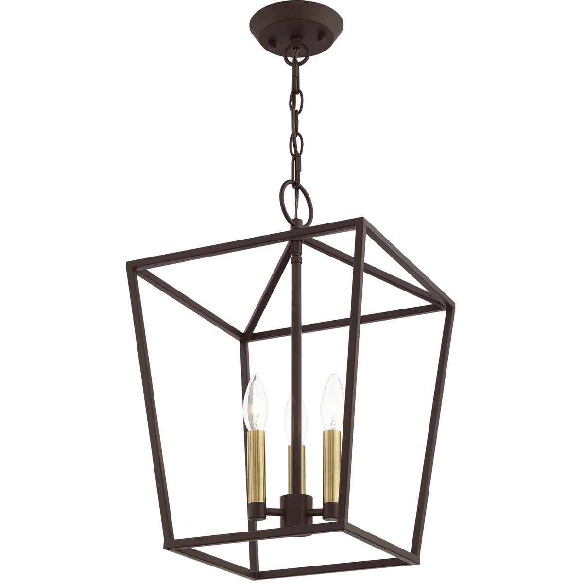 Devone 3 Light 13 inch Bronze Convertible Semi Flush/Lantern Ceiling Light