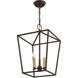 Devone 3 Light 13 inch Bronze Convertible Semi Flush/Lantern Ceiling Light