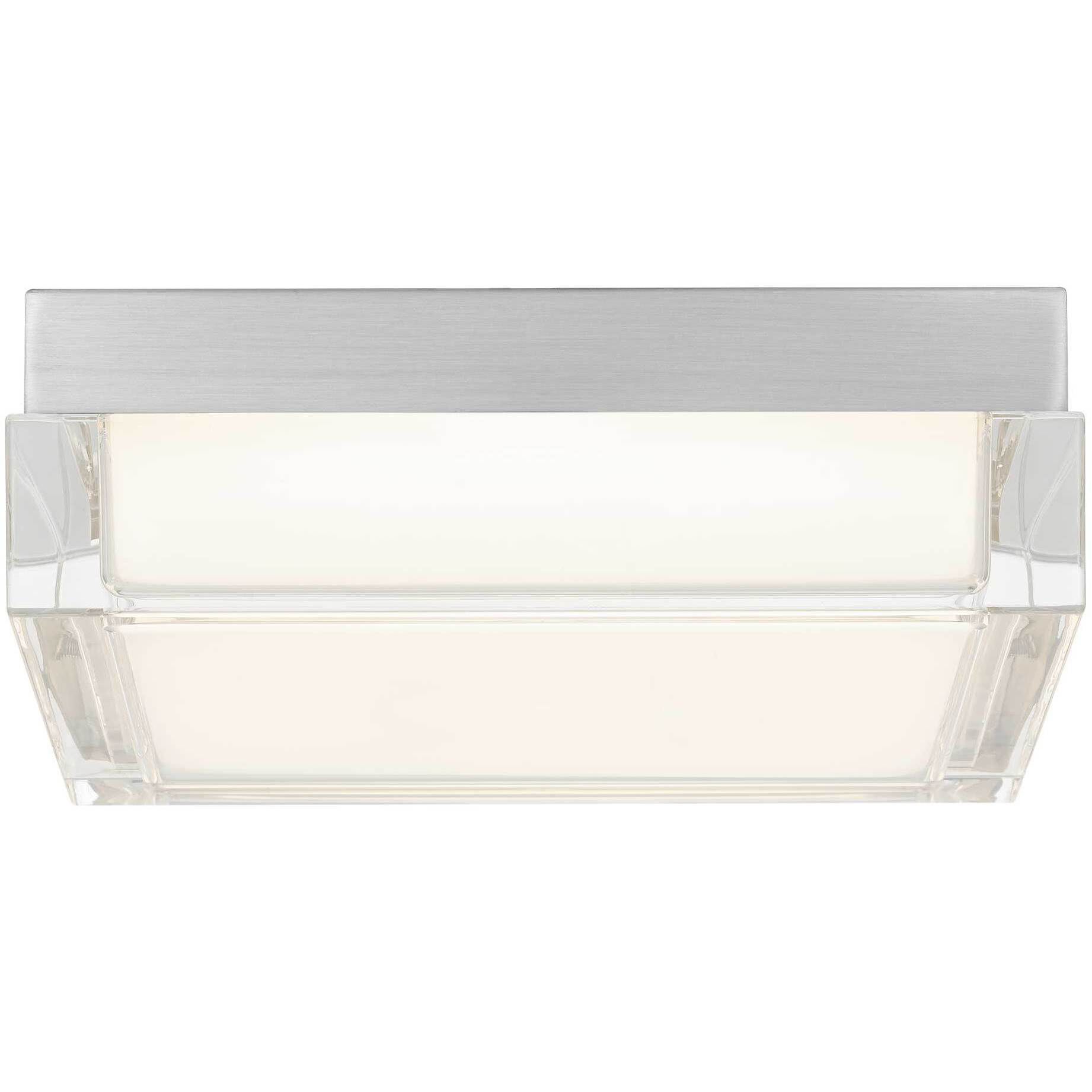 Box LED 8 inch Brushed Stainless Steel Outdoor Flush Mount