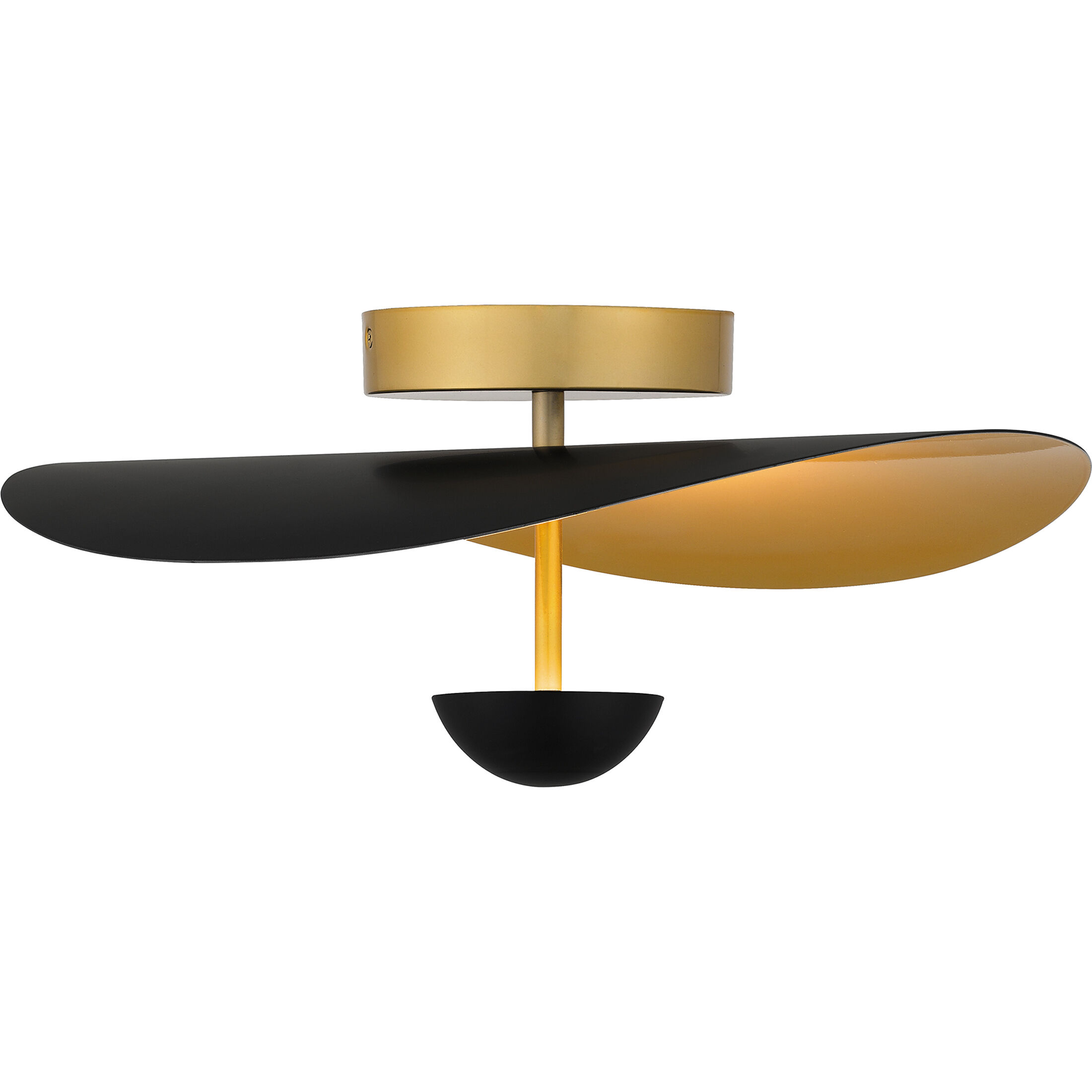 Azure LED 18.5 inch Matte Black Semi-Flush Mount Ceiling Light, Large