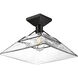 Kepler 1 Light 14 inch Matte Black Semi-Flush Mount Ceiling Light