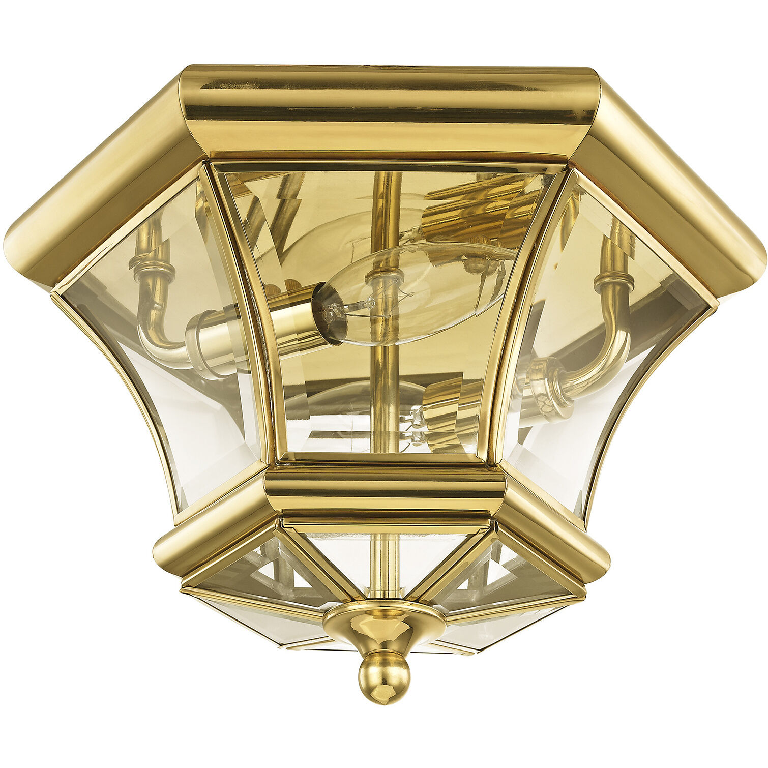 Monterey/Georgetown 2 Light 11 inch Polished Brass Outdoor Ceiling Mount