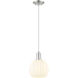 Arcadia White Venetian 1 Light 8 inch Brushed Satin Nickel Mini Pendant Ceiling Light