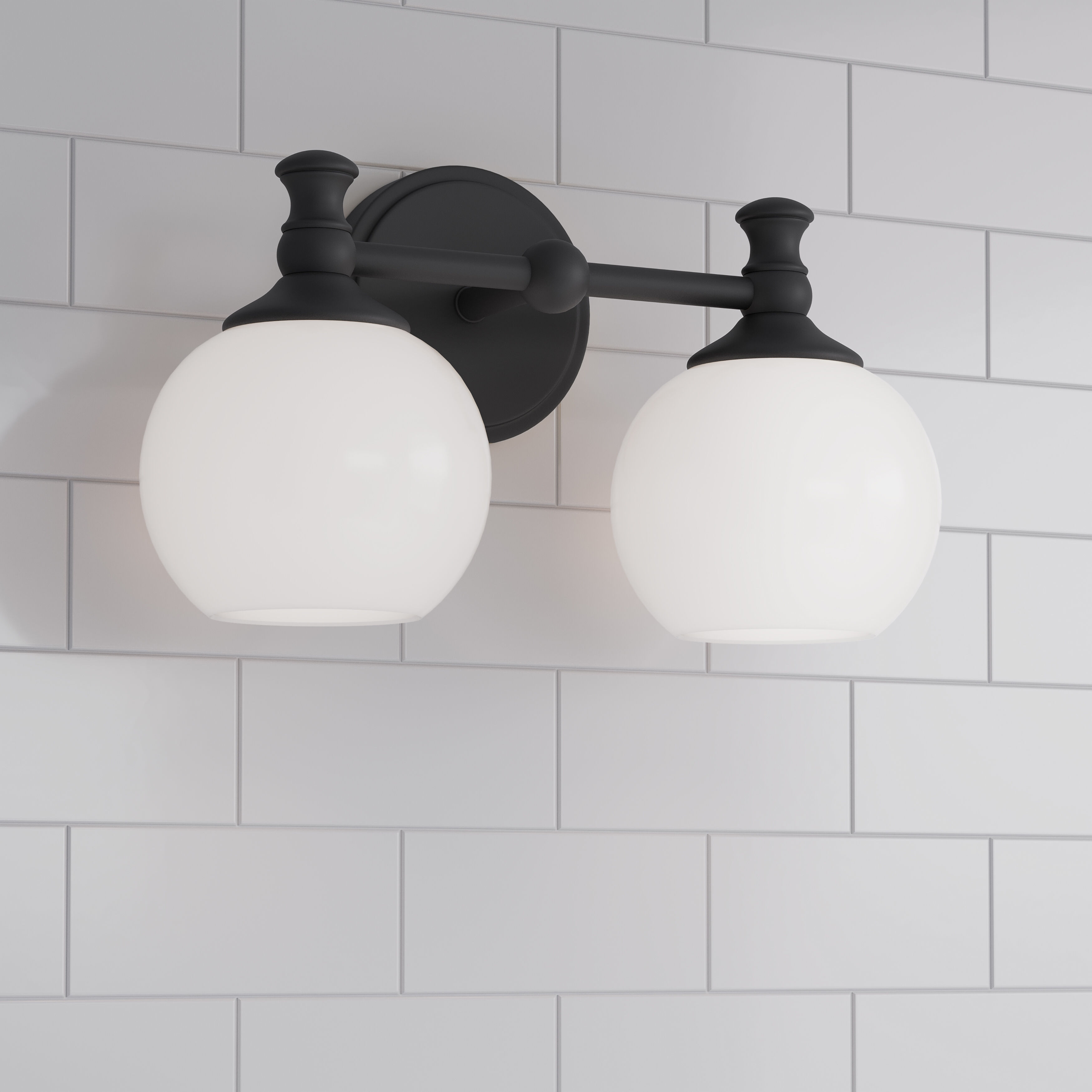 Orlisse 2 Light 14.75 inch Matte Black Bathroom Vanity Light Wall Light