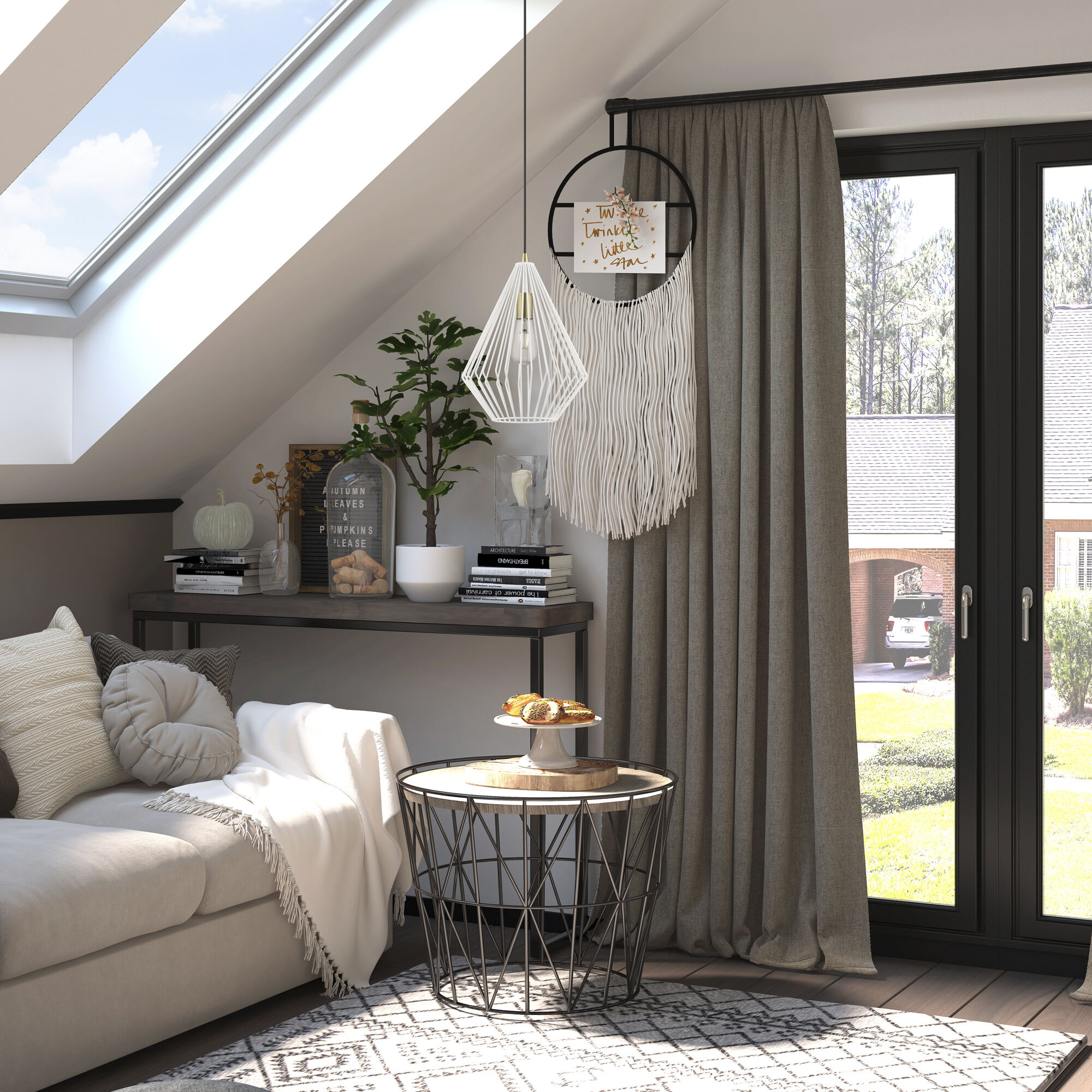 Linz 1 Light 12 inch Textured White with Antique Brass Accents Pendant Ceiling Light