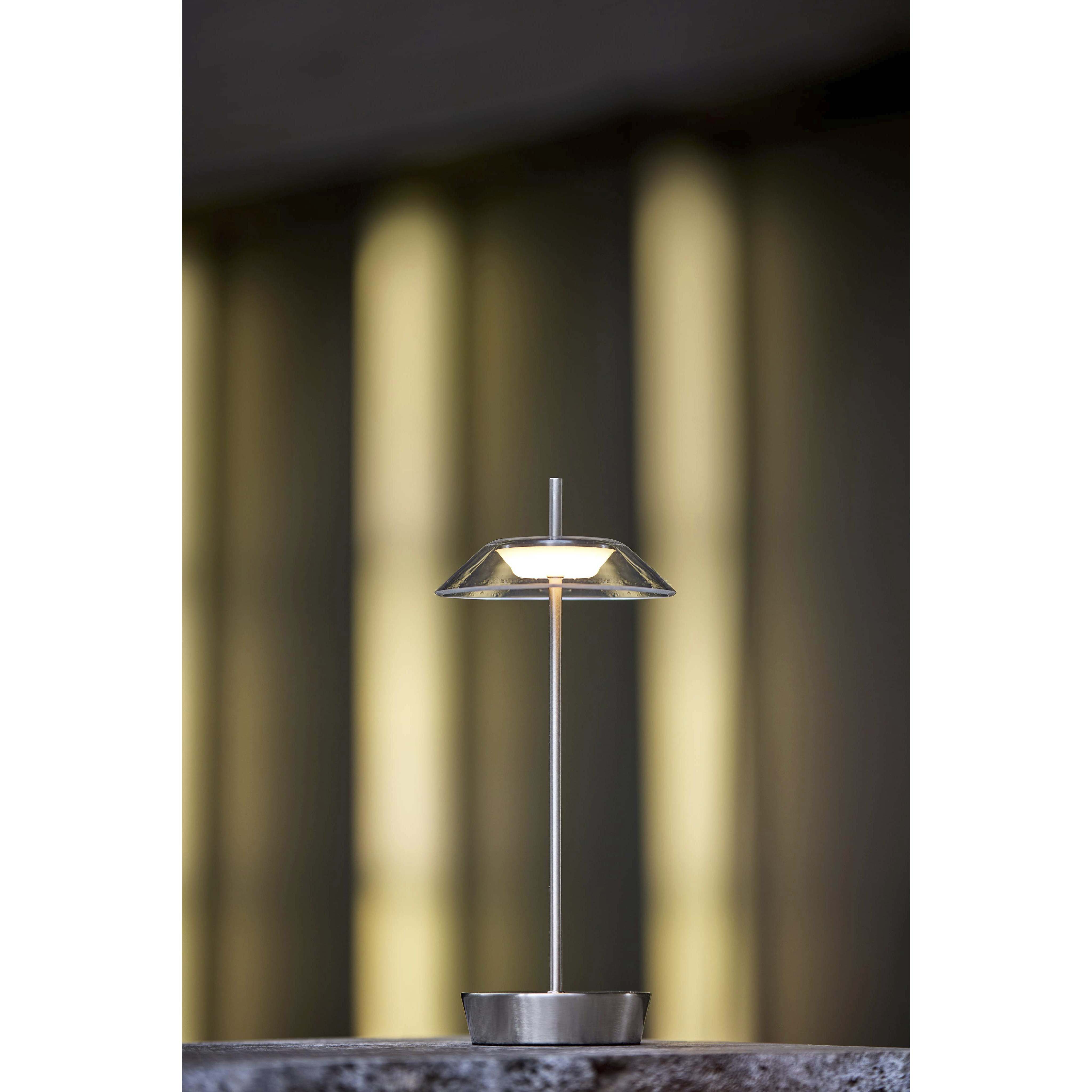 Ako 12 inch 2.00 watt Brushed Steel Cordless Table Lamp Portable Light, ADS360