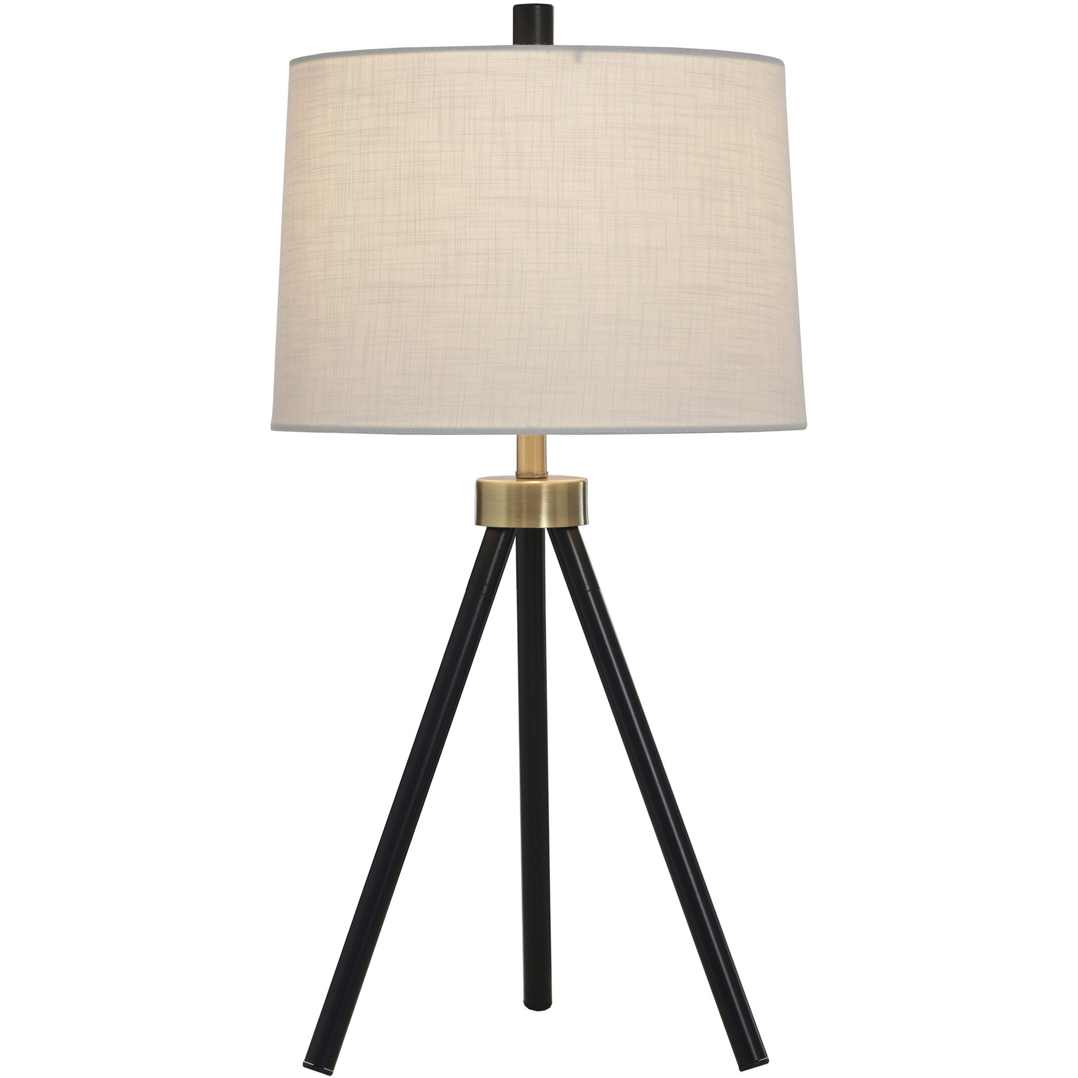Werth 25.5 inch 60 watt Werth Gold and Black and White Table Lamp Portable Light