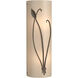 Forged Leaf and Stem 2 Light 5.5 inch Bronze Sconce Wall Light in White Art
