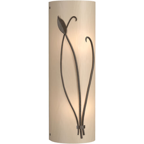 Forged Leaf and Stem 2 Light 5.5 inch Bronze Sconce Wall Light in White Art