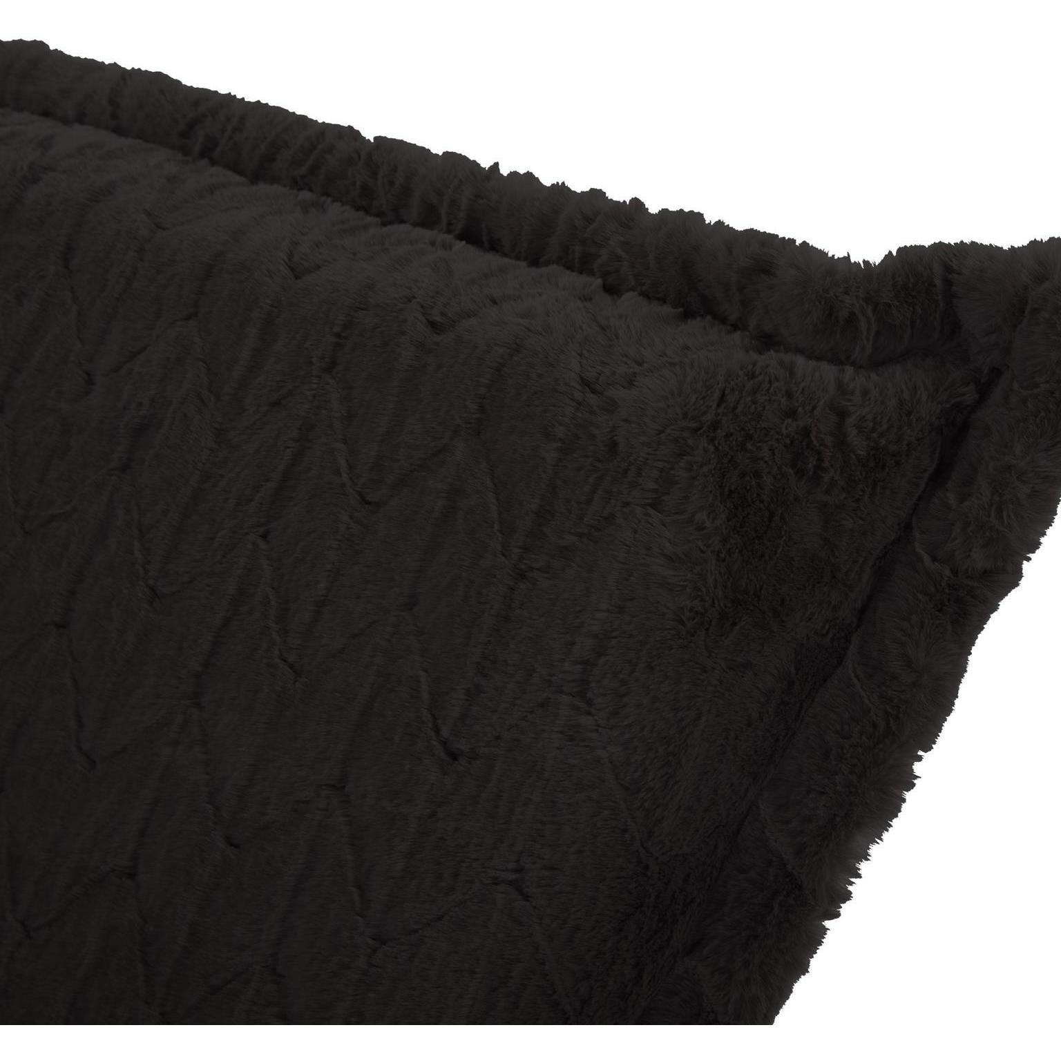 Puff Angora Ebony Scroll Rocker with Cover