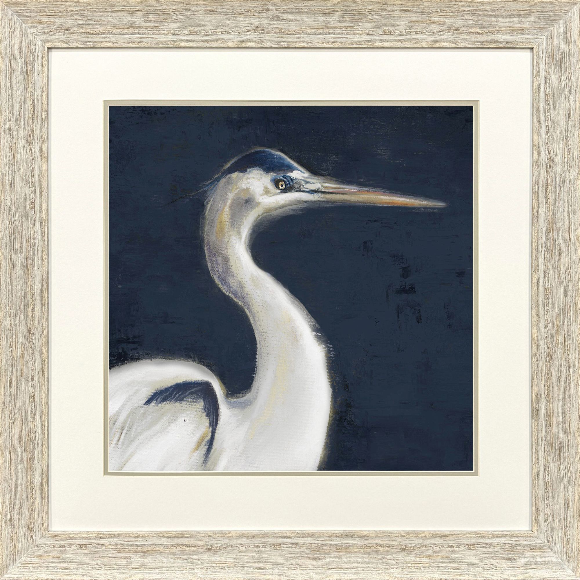 Blue Heron Blue and Beige Framed Art, Propac