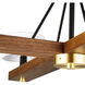 Hill Country 4 Light Matte Black and Natural Walnut Chandelier Ceiling Light