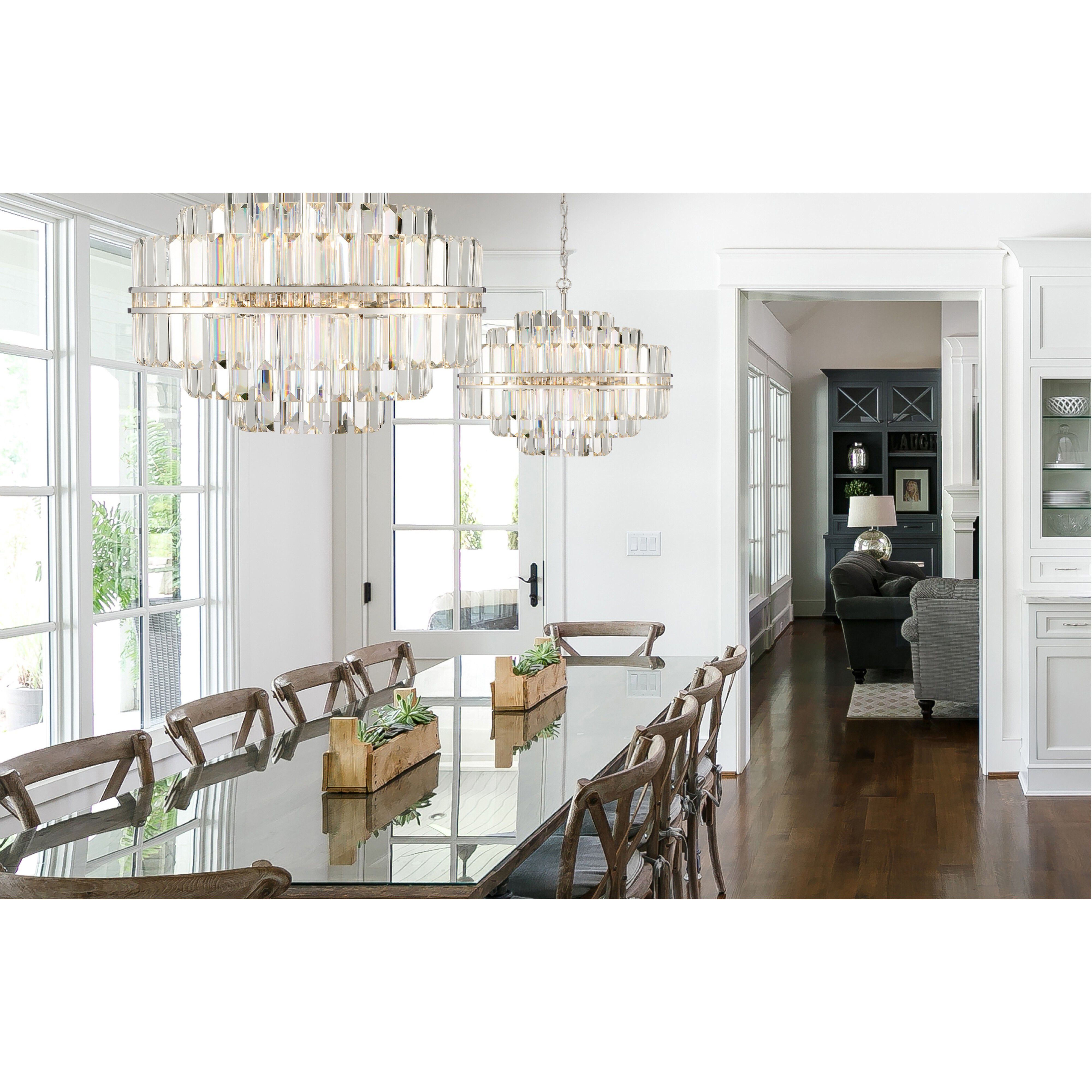 Hayes 12 Light 22 inch Polished Nickel Chandelier Ceiling Light