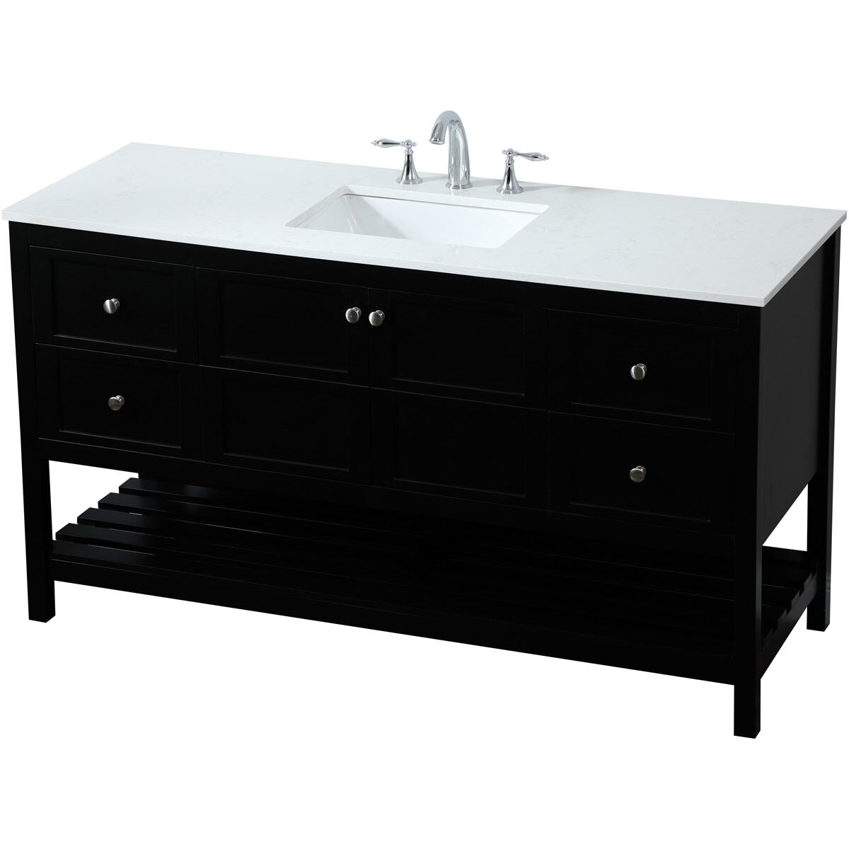 Theo 60 X 22 X 34 inch Black Vanity Sink Set