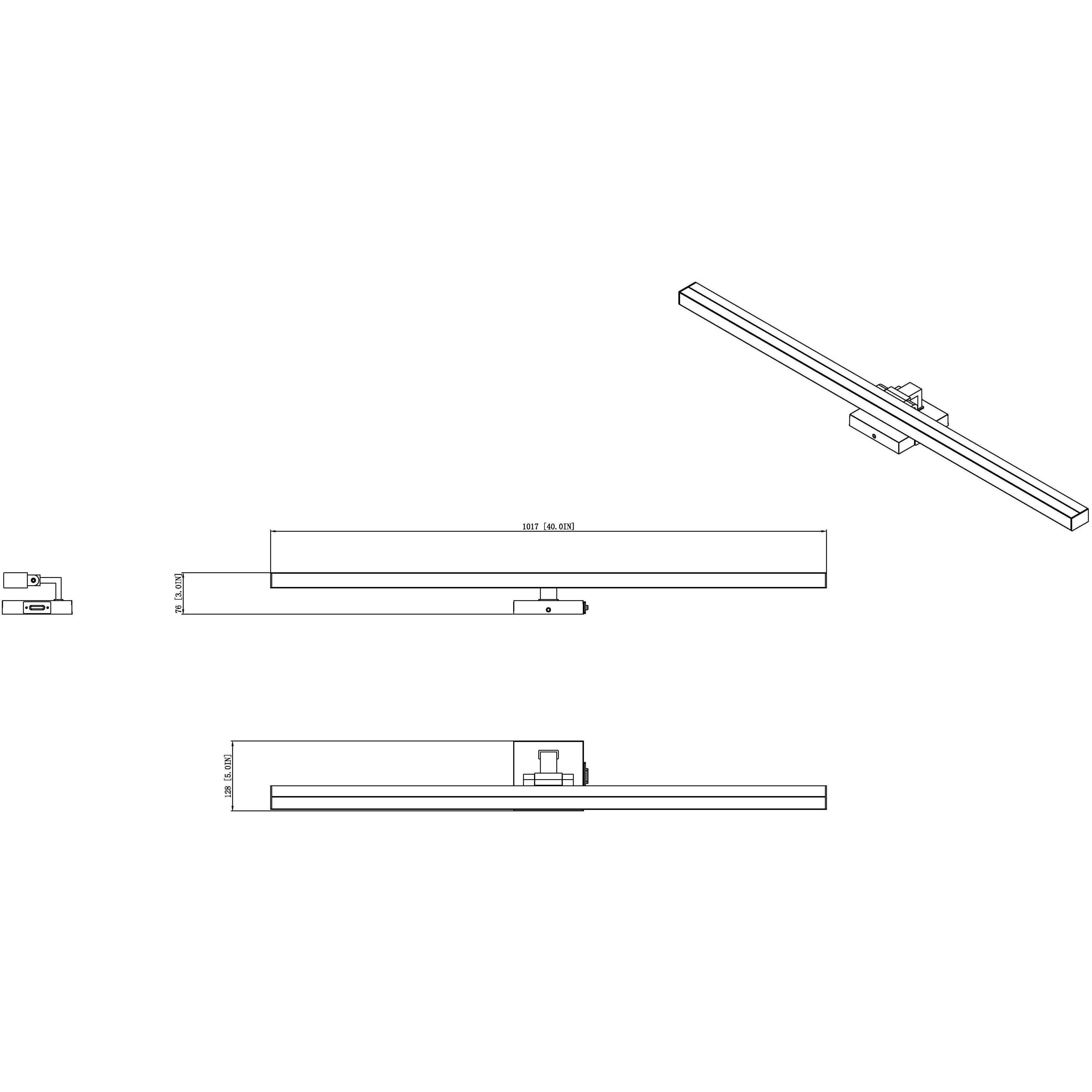 Liam LED 40 inch Modern Gold Vanity Wall Light