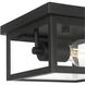Evanton 1 Light 8 inch Powder Coated Black Outdoor Flush Mount