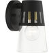 Covington 1 Light 8 inch Black with Soft Gold Finish Accents Outdoor Wall Lantern, Small