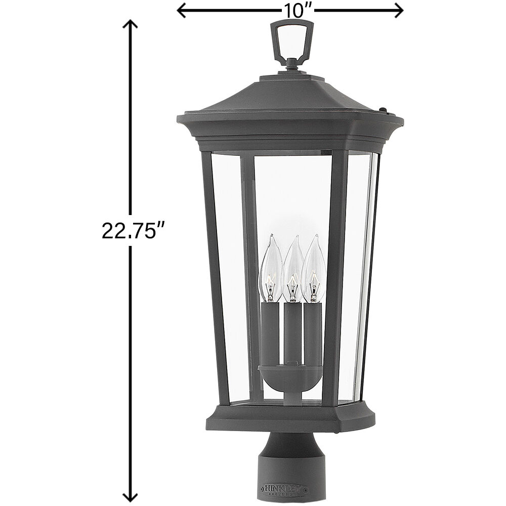 Bromley LED 23 inch Museum Black Outdoor Post Mount Lantern, Low Voltage