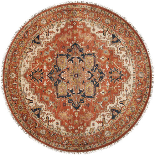 Zeus 96 inch Brick Red Rug in 8 Ft Round, Round