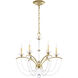 Priscilla 6 Light Heirloom Silver Chandelier Ceiling Light in Optic, Adjustable Height