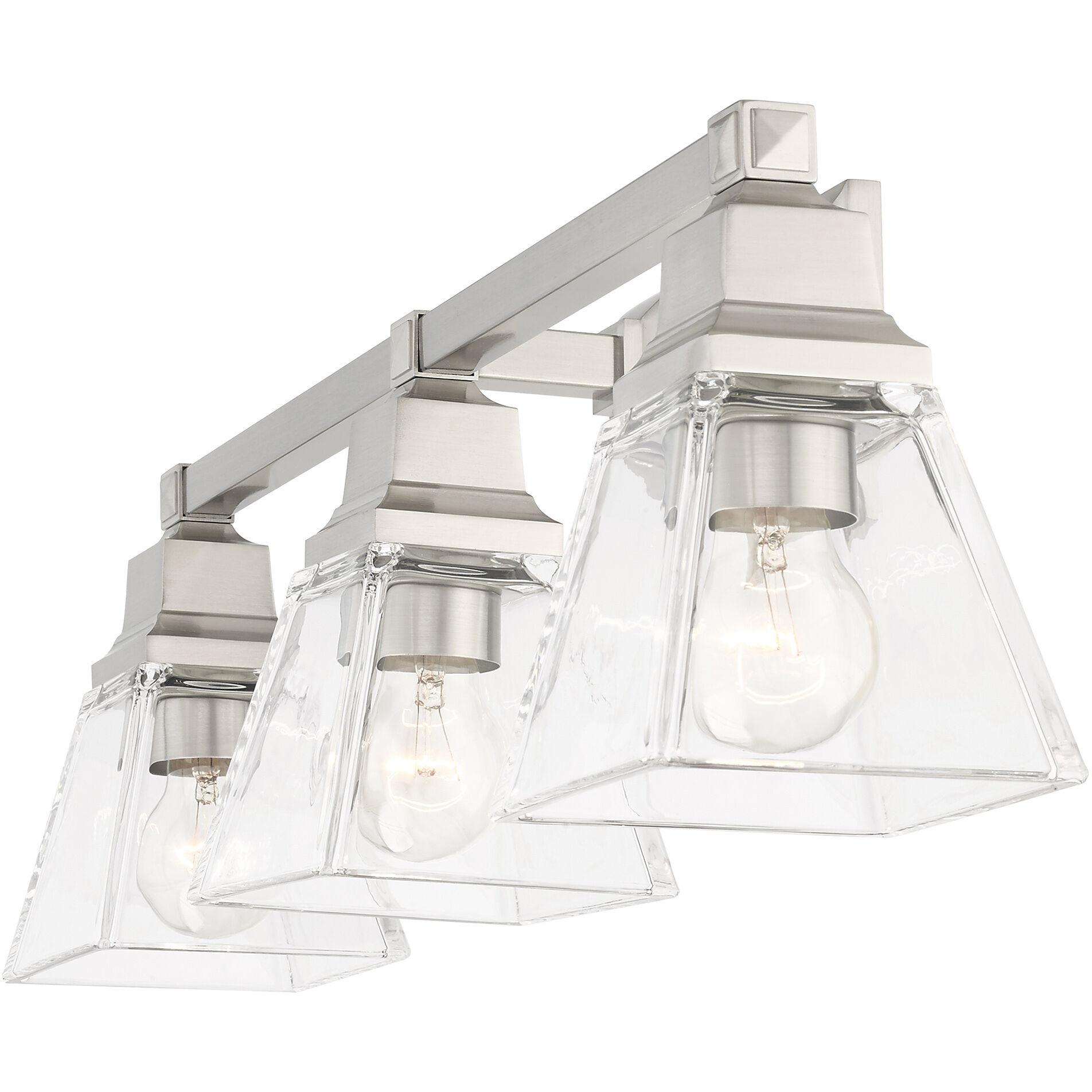 Mission 3 Light 25 inch Brushed Nickel Vanity Sconce Wall Light