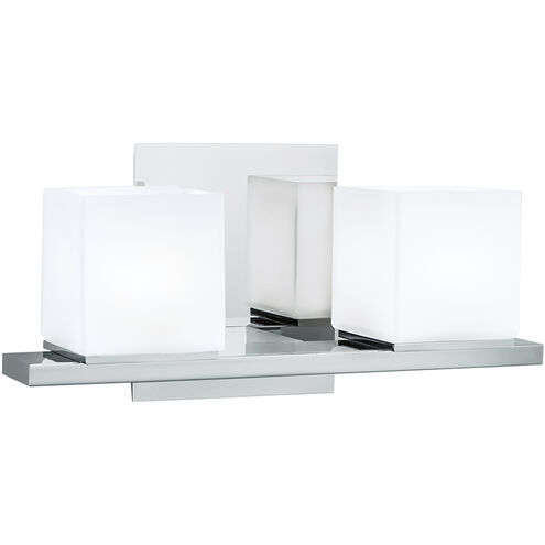 Icereto 2 Light 11.5 inch Chrome with Matte Opal Vanity Light Wall Light