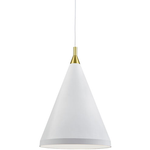 Dorothy 1 Light 16 inch White With Gold Detail Pendant Ceiling Light
