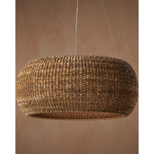 Boucle 6 Light 36 inch Natural/Beige Chandelier Ceiling Light